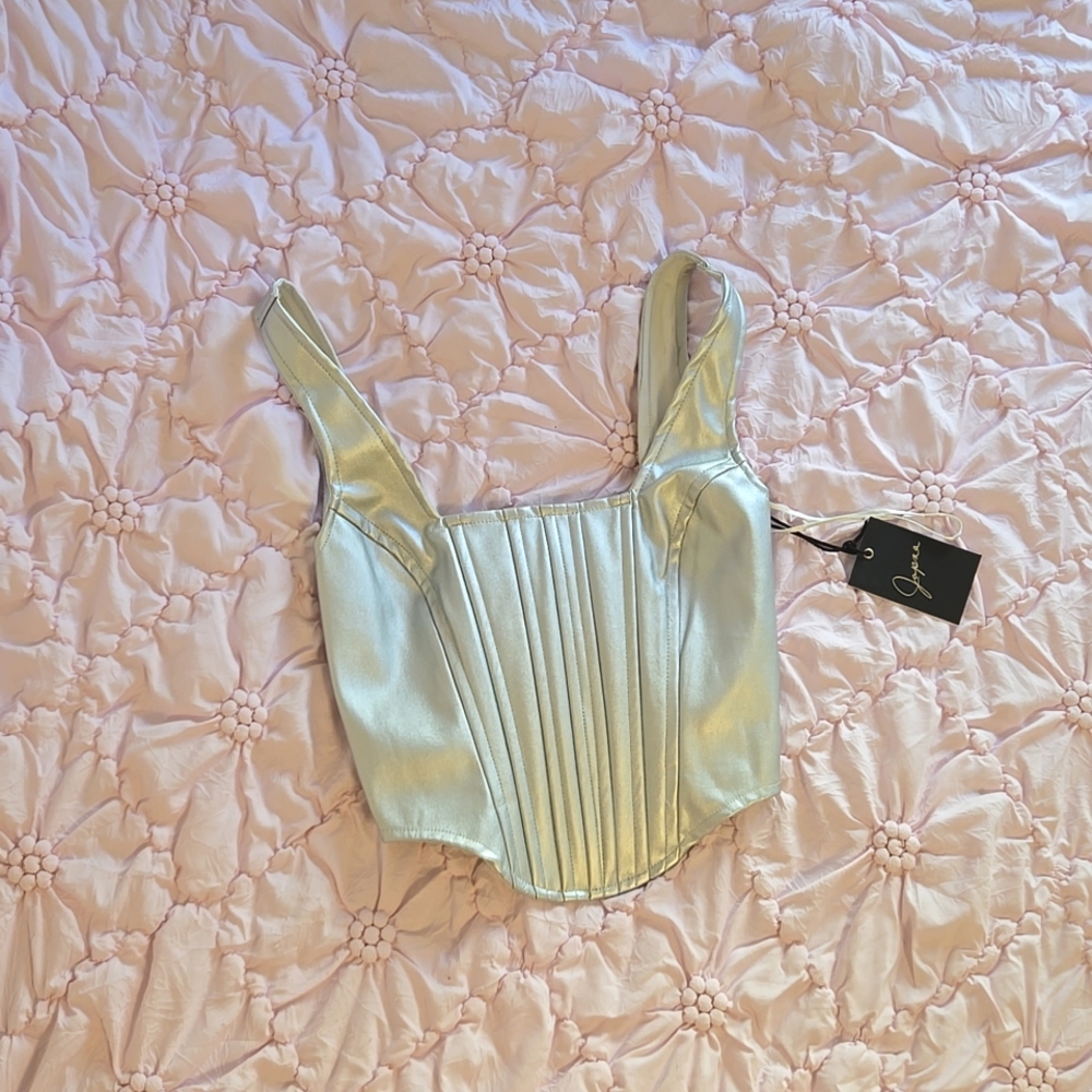 Silver corset top